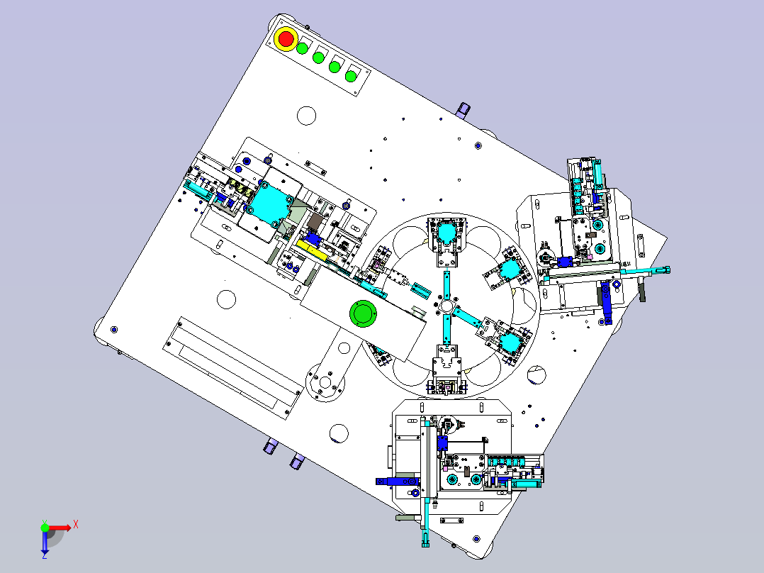 屏蔽线头卡子自动化装配设备俯视图