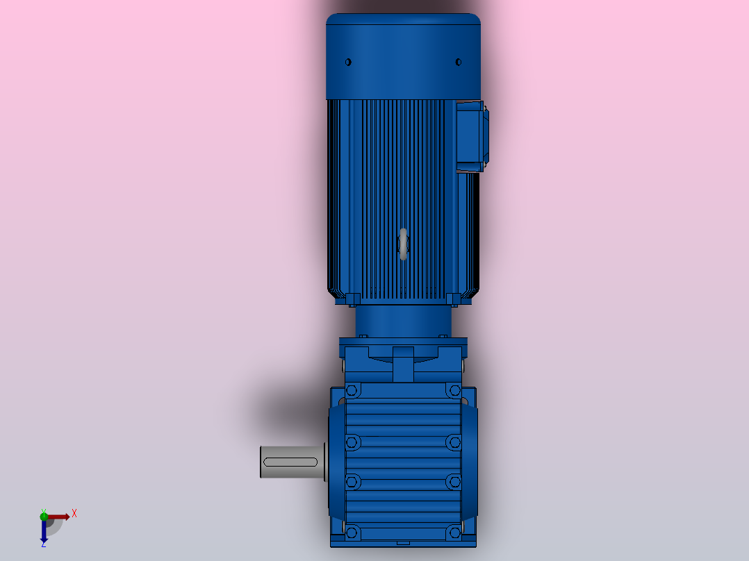 S57底脚轴伸式安装斜齿-蜗轮蜗杆减速机S57-YV0.25-6P-133.79-M1-0°-A俯视图