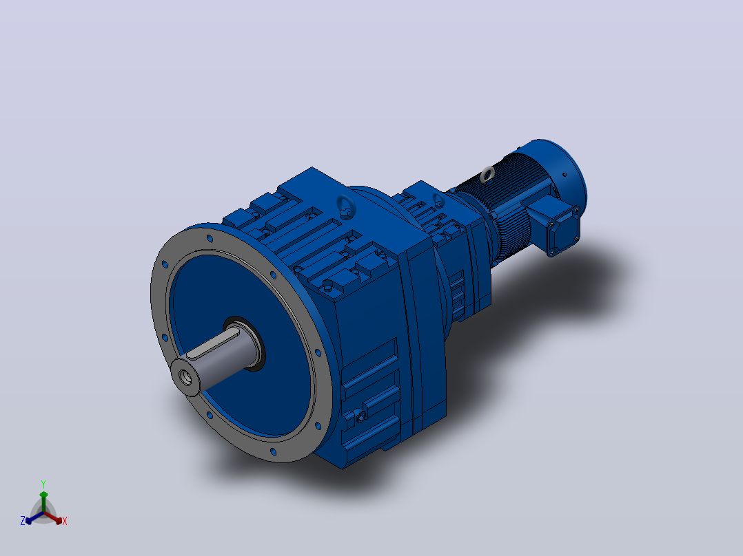 RF137R77法兰轴伸式组合型斜齿轮减速机RF137R77-Y1.1-4P-90S-M1-0°-Φ450主视图