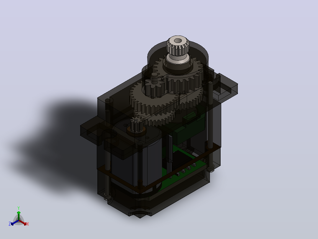 MG90S伺服电机3D图纸 Solidworks设计正等轴测图