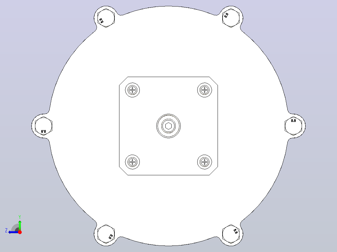 Harmonic+drive谐波传动结构3D数模图纸+INVENTOR设计右视图