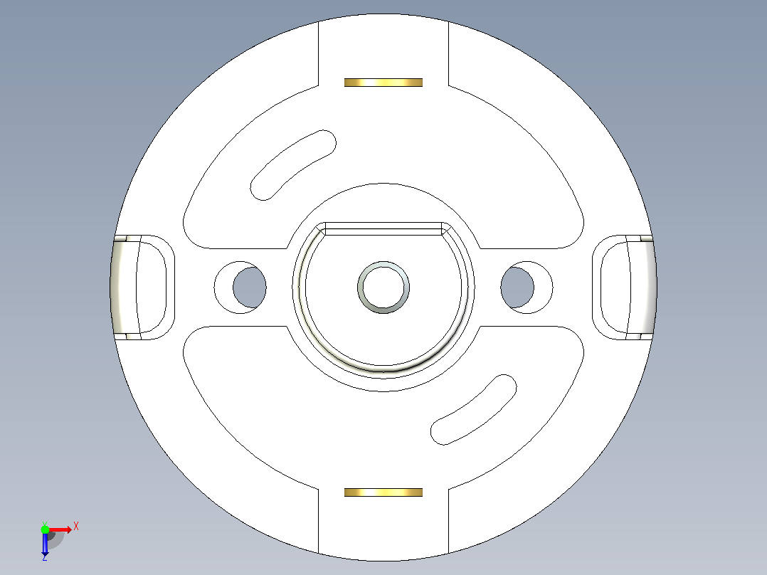 R-140 DC电机3D俯视图