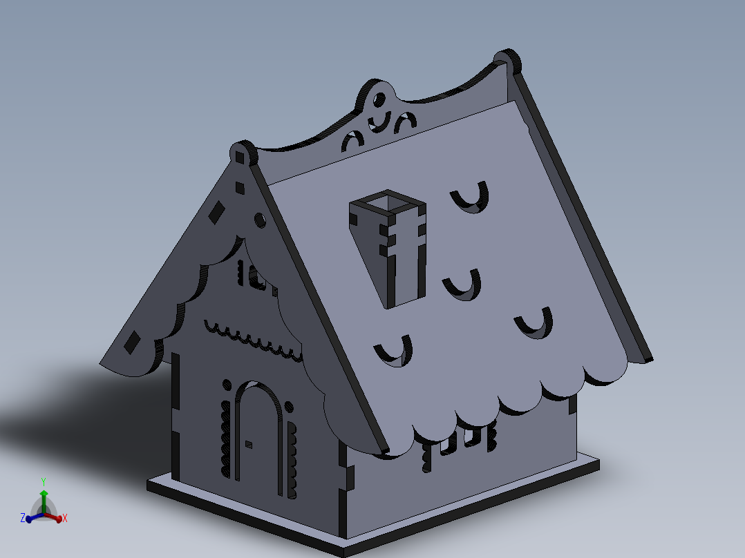 小木屋拼装模型3D图纸 Solidworks2018 附多种格式