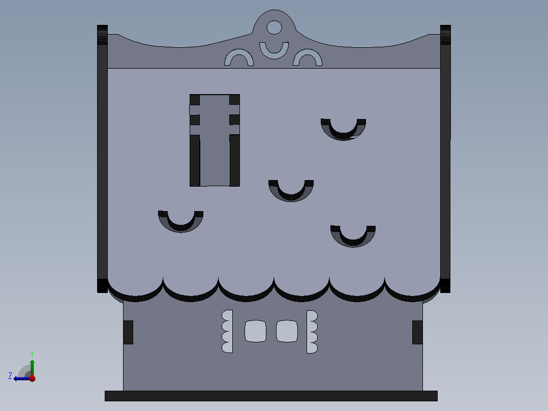 小木屋拼装模型3D图纸 Solidworks2018 附多种格式右视图