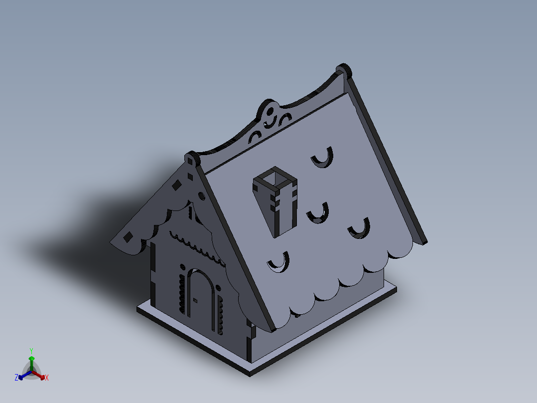 小木屋拼装模型3D图纸 Solidworks2018 附多种格式正等轴测图