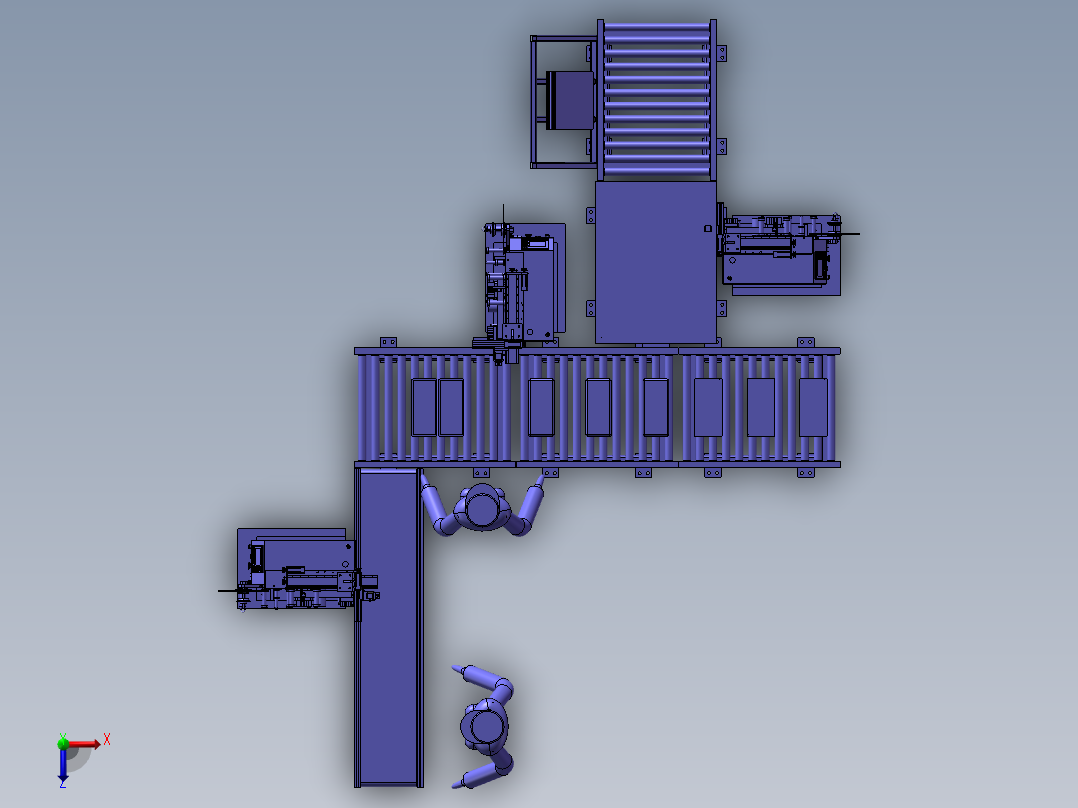 自动组装线俯视图