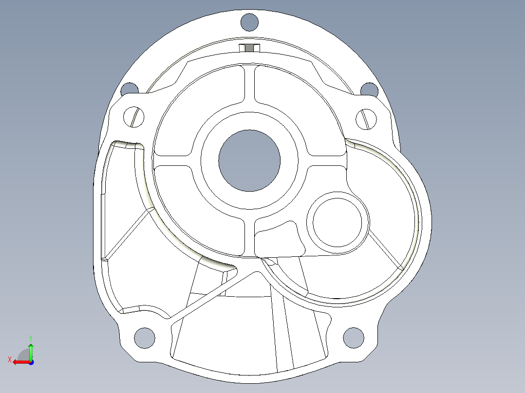 法兰壳体后视图