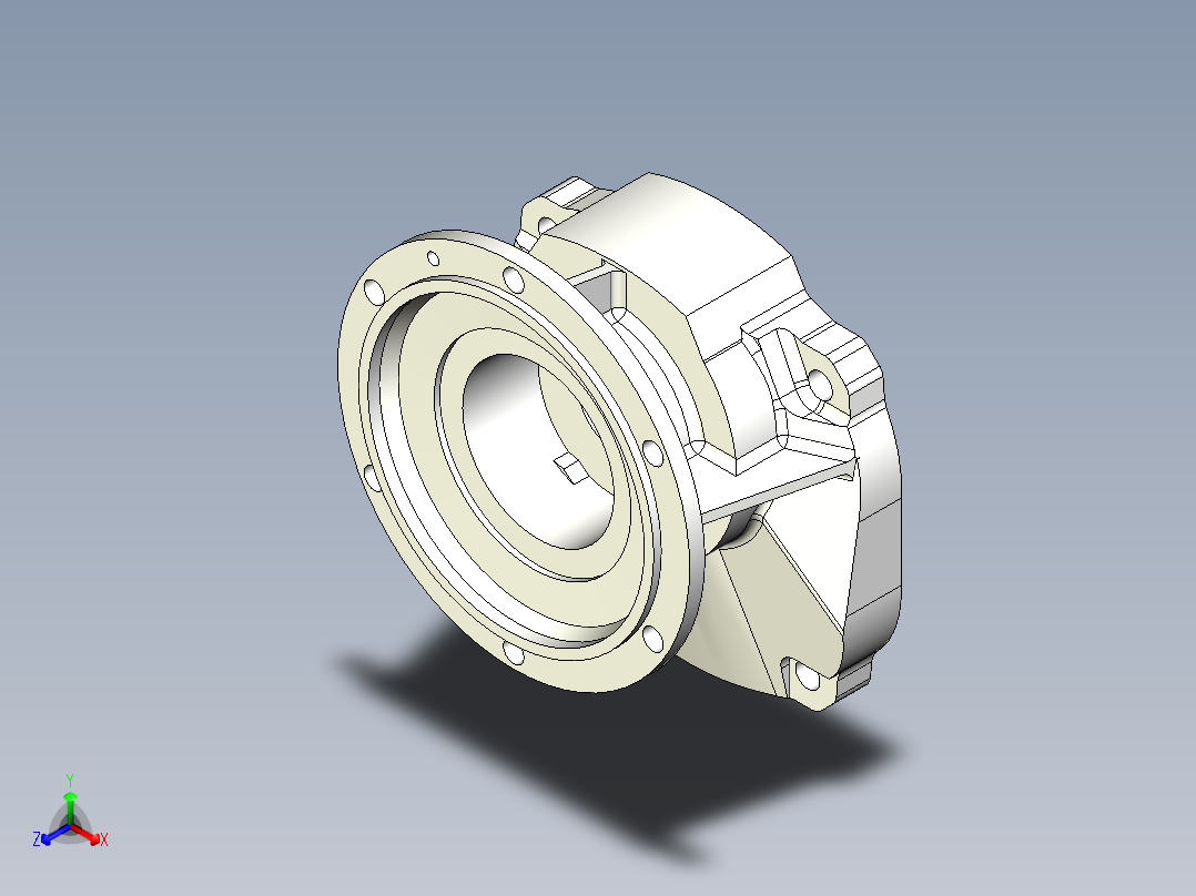 法兰壳体正等轴测图
