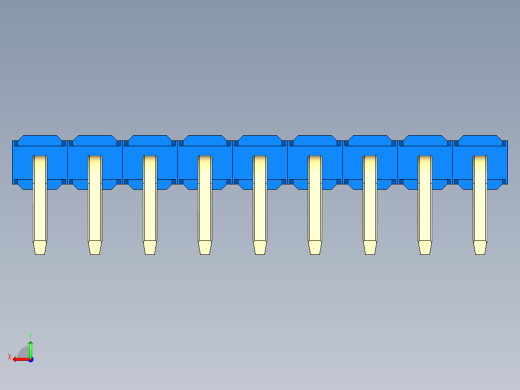彩色公排针 100mil 2.54mm 系列-DS1022_blue_1x09p_100mil_TypeD_rev1.0后视缩略图