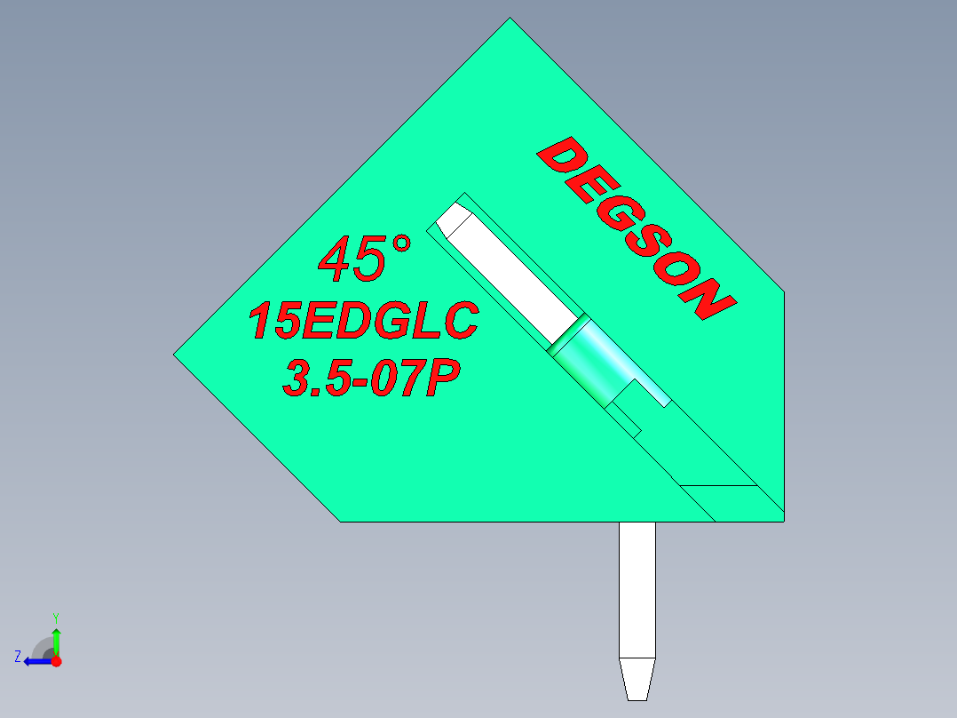DEGSON 15EDG 系列 3.5mm 插拔式接线端子 FullPack-15EDGLC-3.5-07P-14-00AH右视图