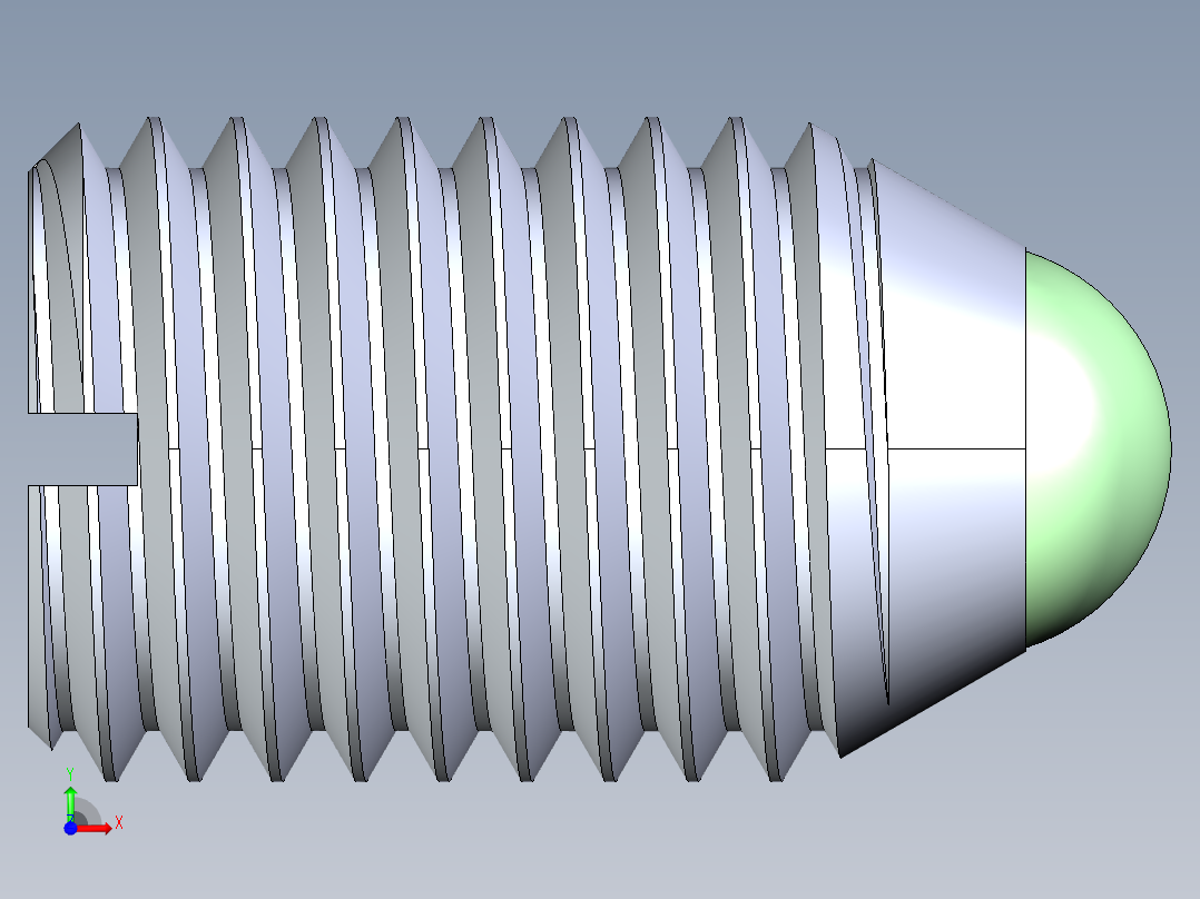 公制球形弹簧柱塞-DME SET SCREW SPRING BALL PLUNGER M16 x 24 .STEP前视图