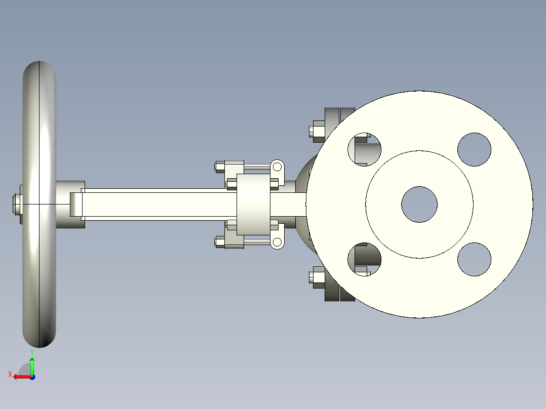 手动阀门后视图