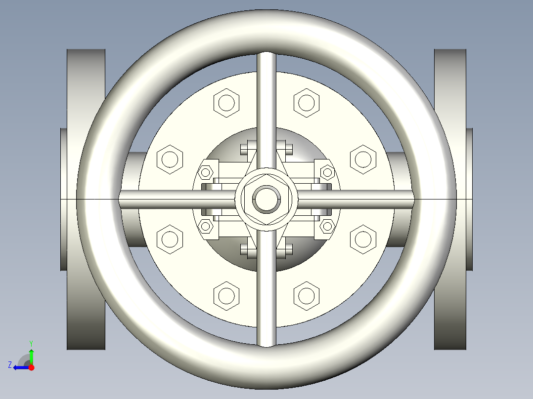 手动阀门右视图