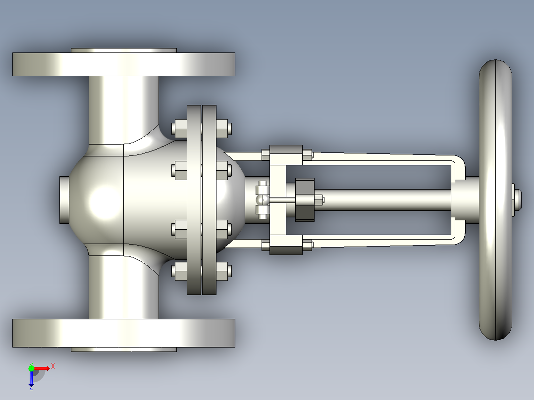 手动阀门俯视图