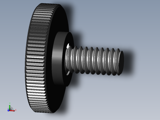 滚花旋钮-Knurled Knob 0.25x1.000x0.500.SLDPRT