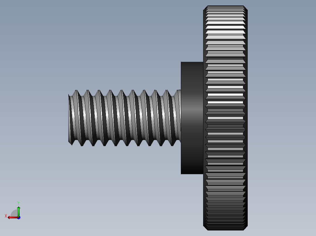 滚花旋钮-Knurled Knob 0.25x1.000x0.500.SLDPRT后视图