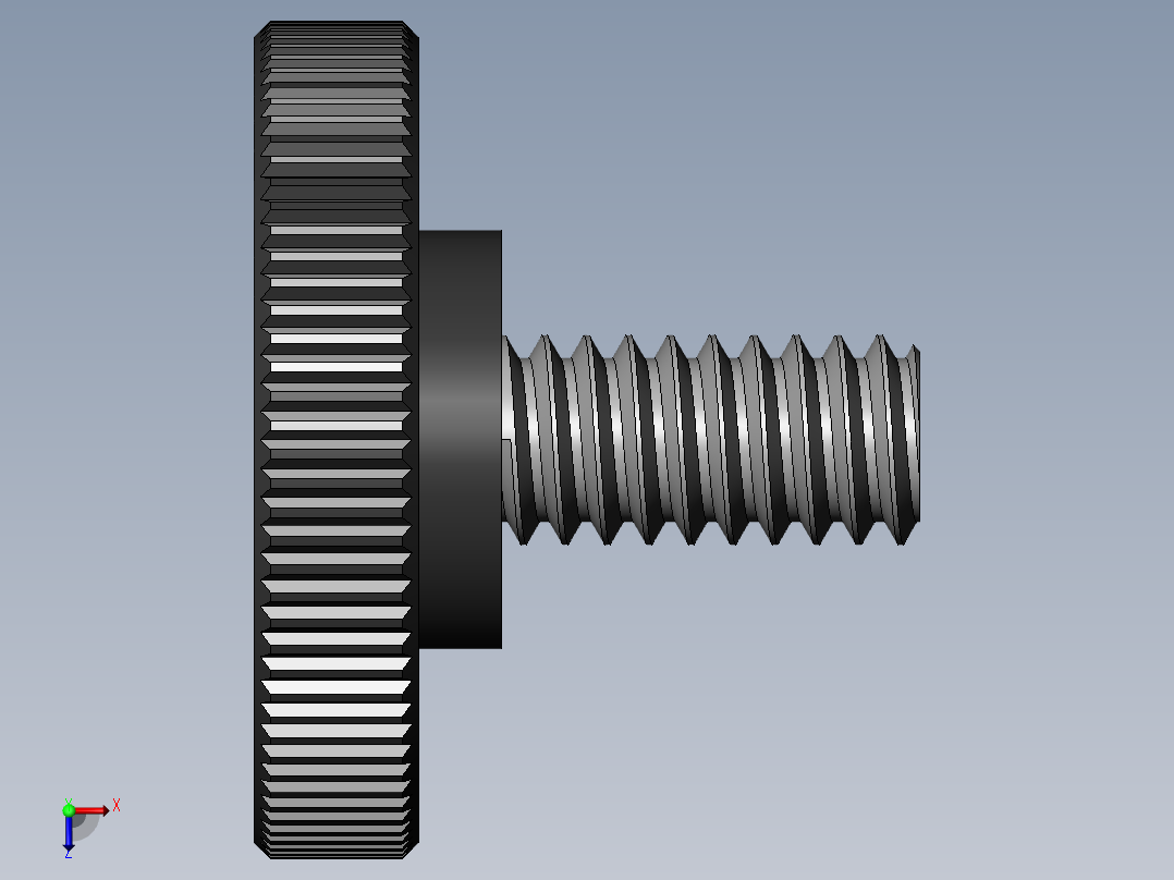 滚花旋钮-Knurled Knob 0.25x1.000x0.500.SLDPRT俯视图