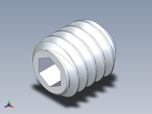 UNC 平头紧定螺钉-UNC SET SCREW 8-32 x0.187.STEP正等轴测缩略图