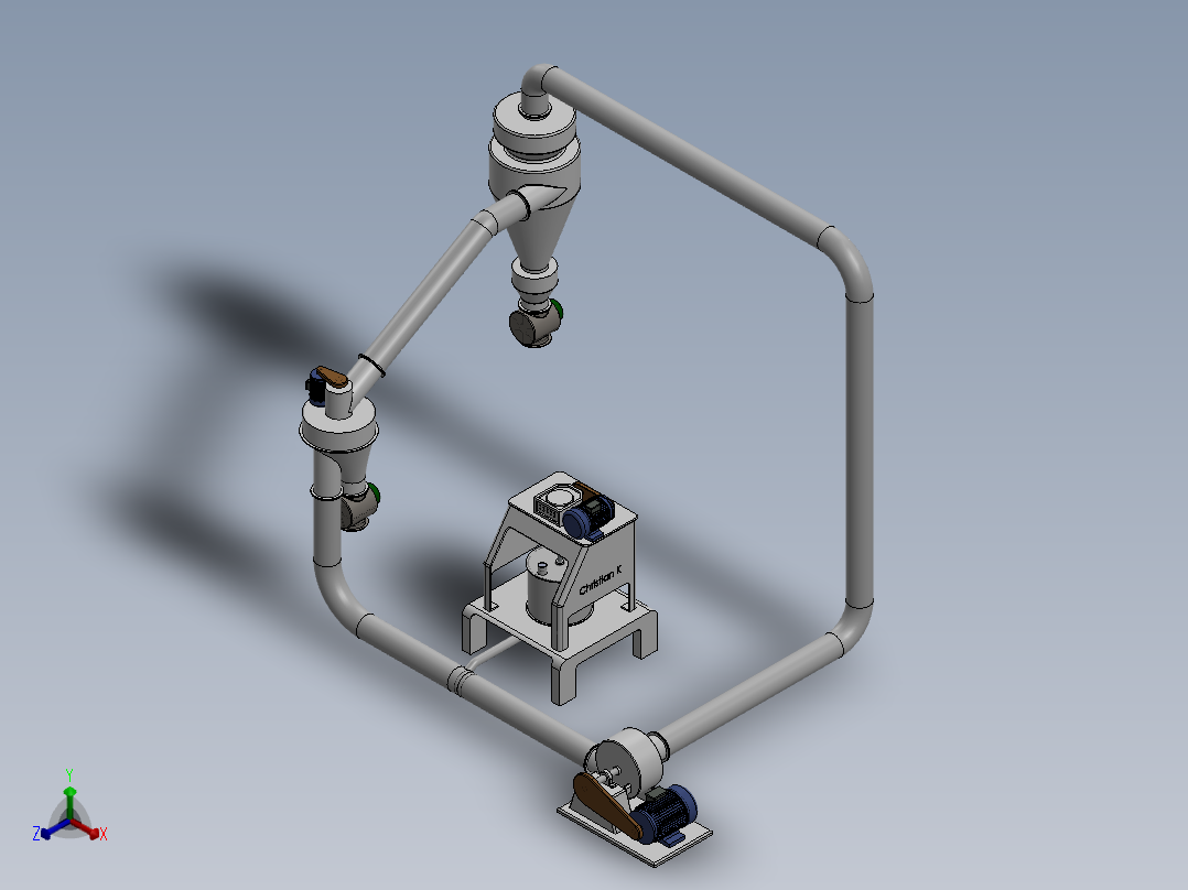 搅动研磨器模型图正等轴测图