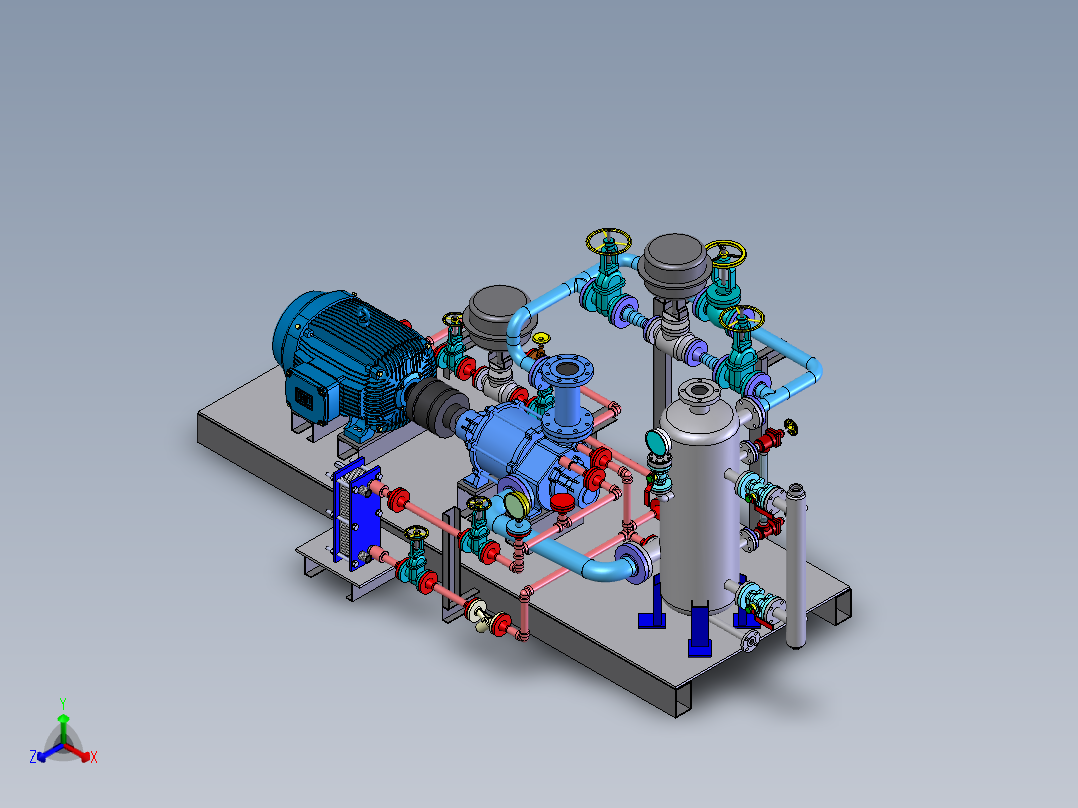 一个滑油站正等轴测图