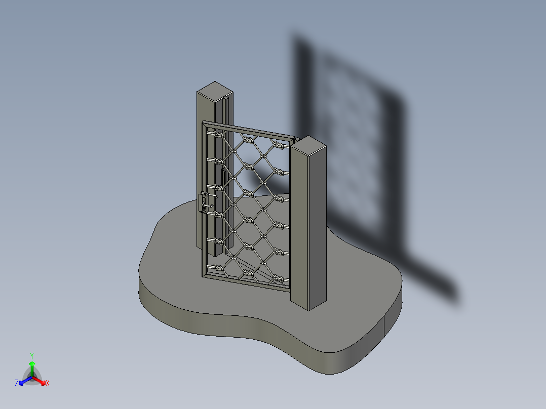 大门正等轴测图