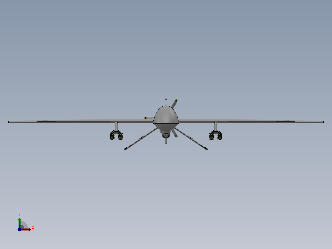 Q278-无人机组群巡检灭火系统设计【三维SolidWorks】前视图