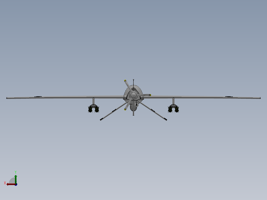 Q278-无人机组群巡检灭火系统设计【三维SolidWorks】后视图