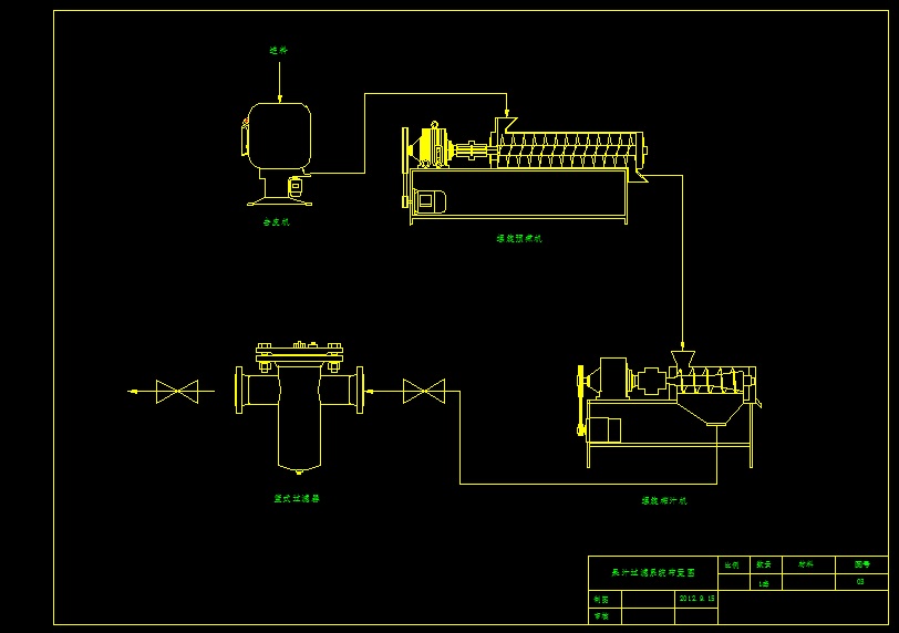 水果榨汁机cad图纸+说明 蔬菜、水果榨汁CAD图 螺旋式榨汁机cad图