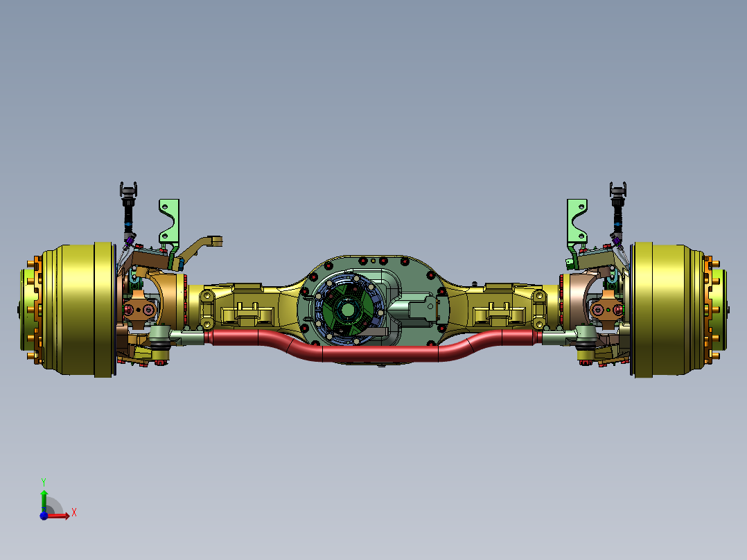卡车驱动桥 机械设计自动化素材前视图