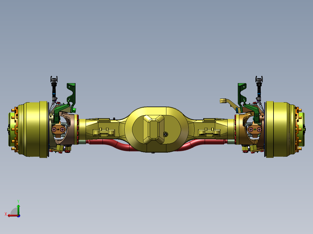 卡车驱动桥 机械设计自动化素材后视图