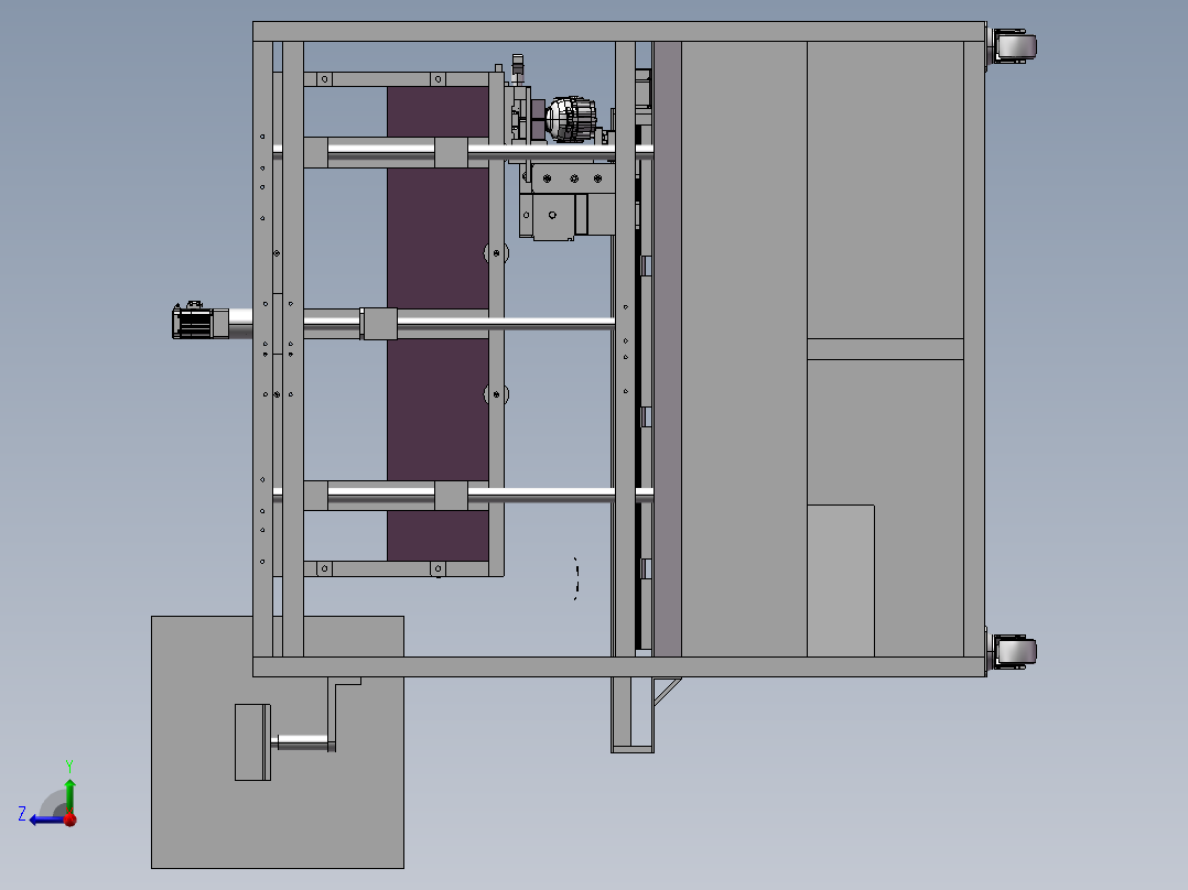 自动手枪钻钻木机3D模型右视图