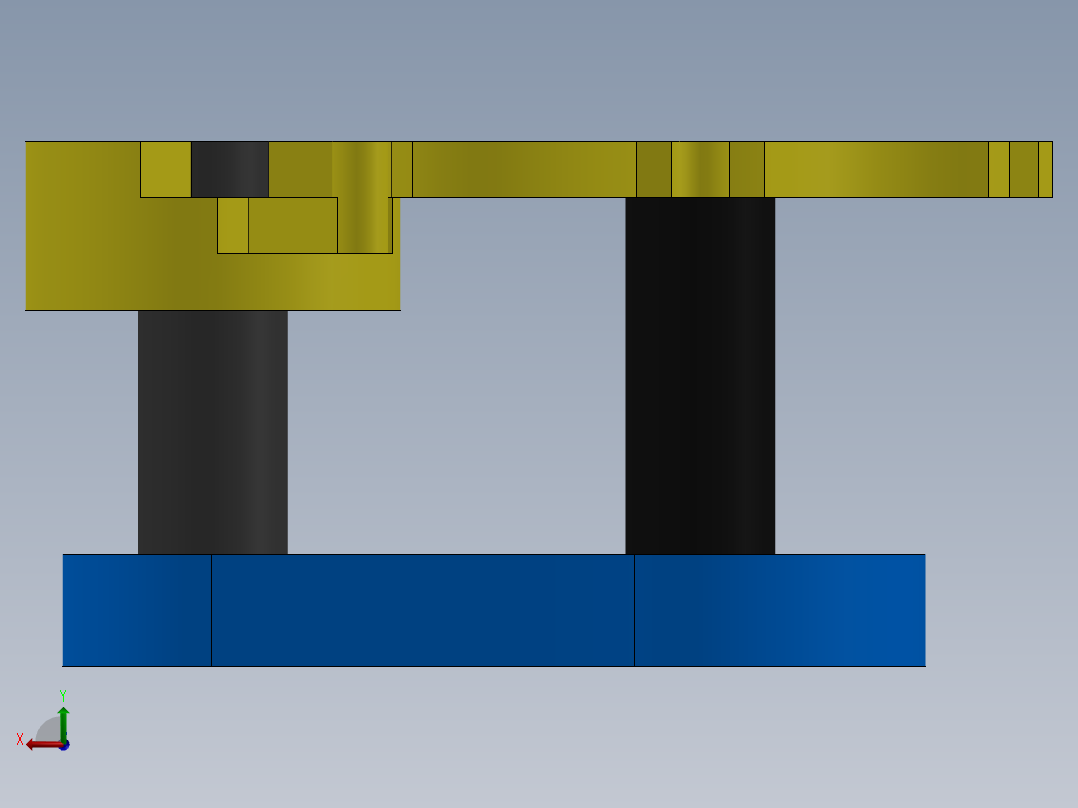 齿轮配合机制后视图