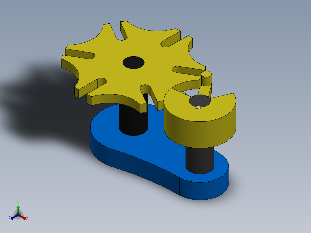 齿轮配合机制正等轴测图