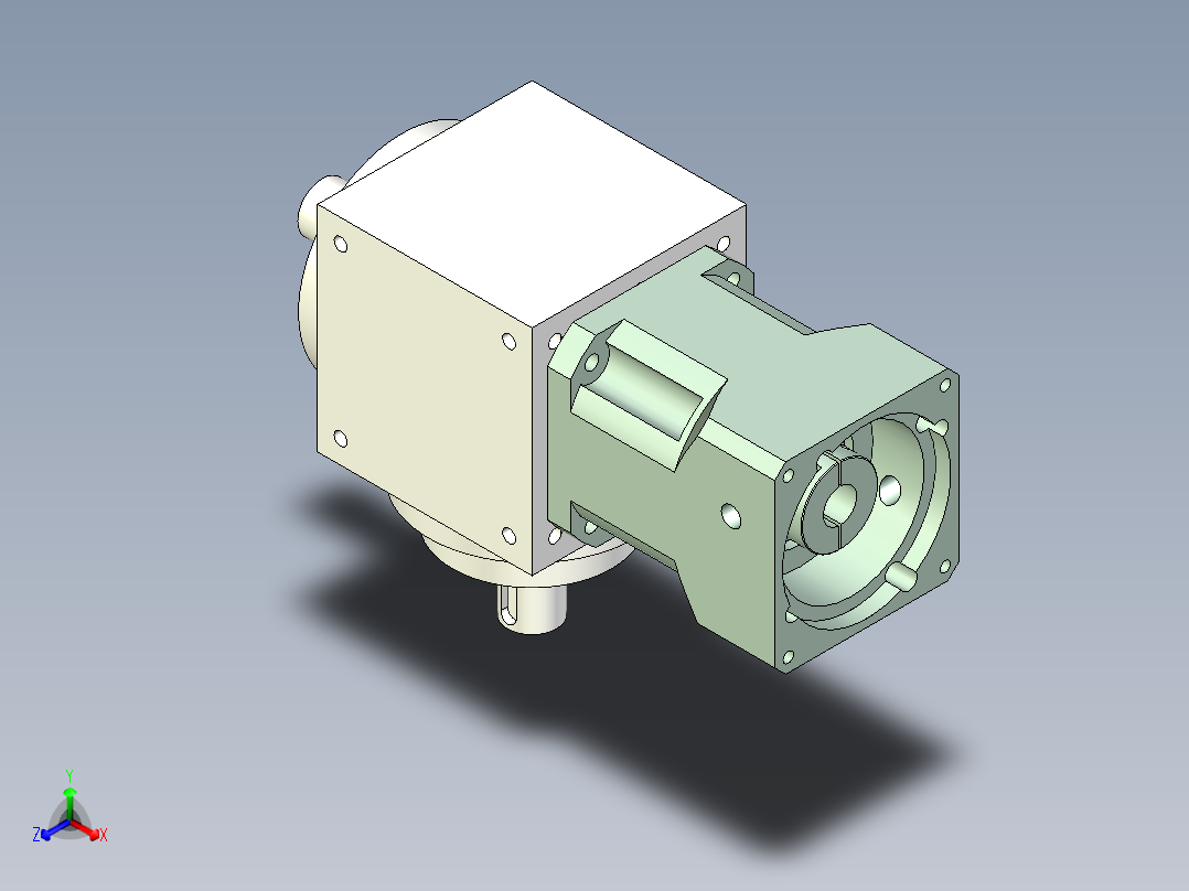 换向器PW140垂直输出 PLX120-L1 22-110-145-M8.stp主视图