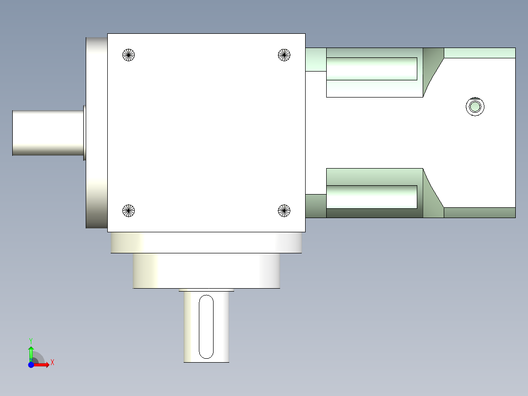 换向器PW140垂直输出 PLX120-L1 22-110-145-M8.stp前视图