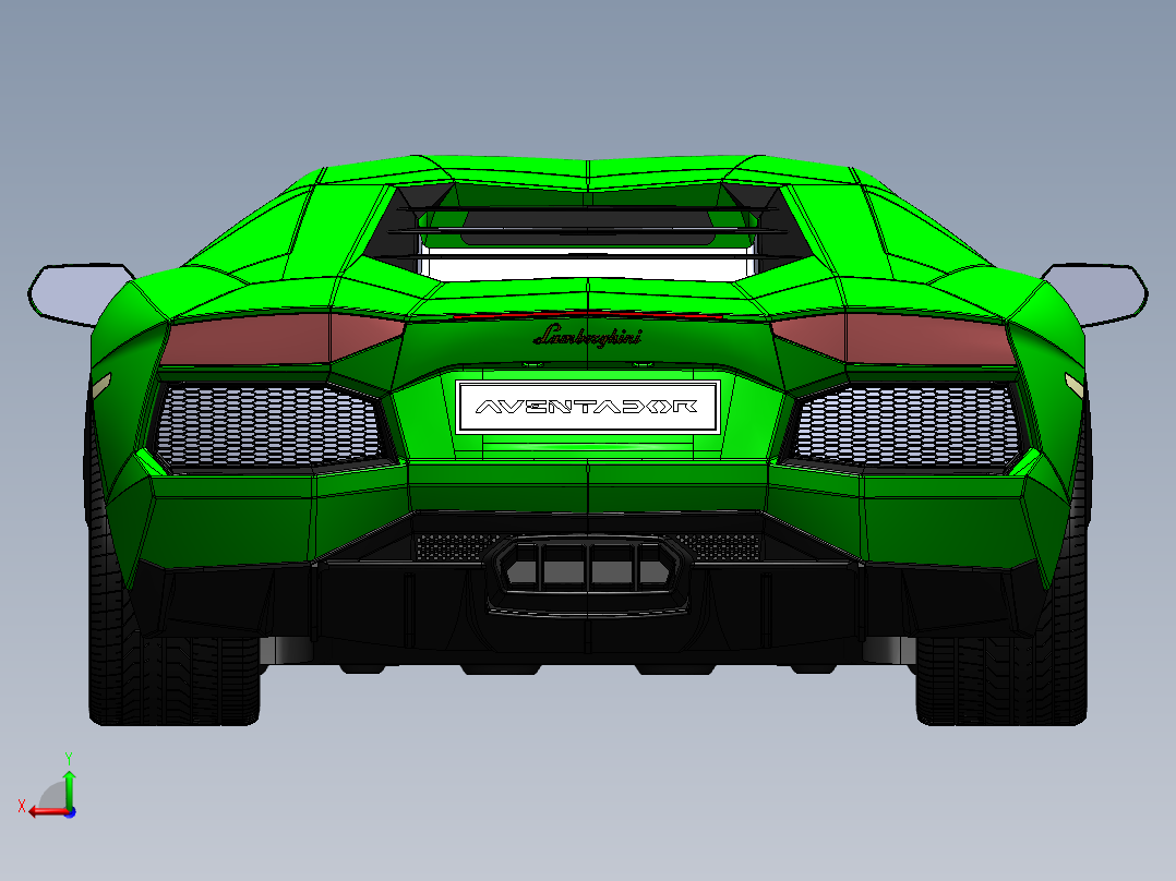 兰博基尼后视图