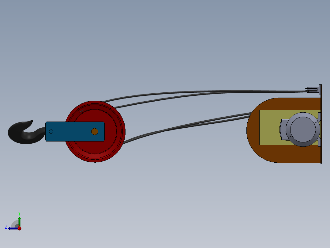 EOT起重机sw20可编辑右视图