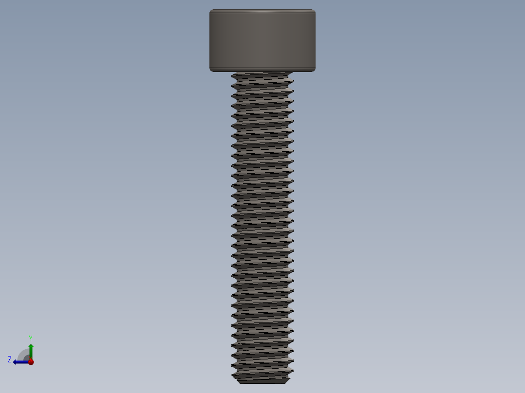 Screw_DIN_912_M5x25F_A2.SLDPRT公制内六角螺钉右视图
