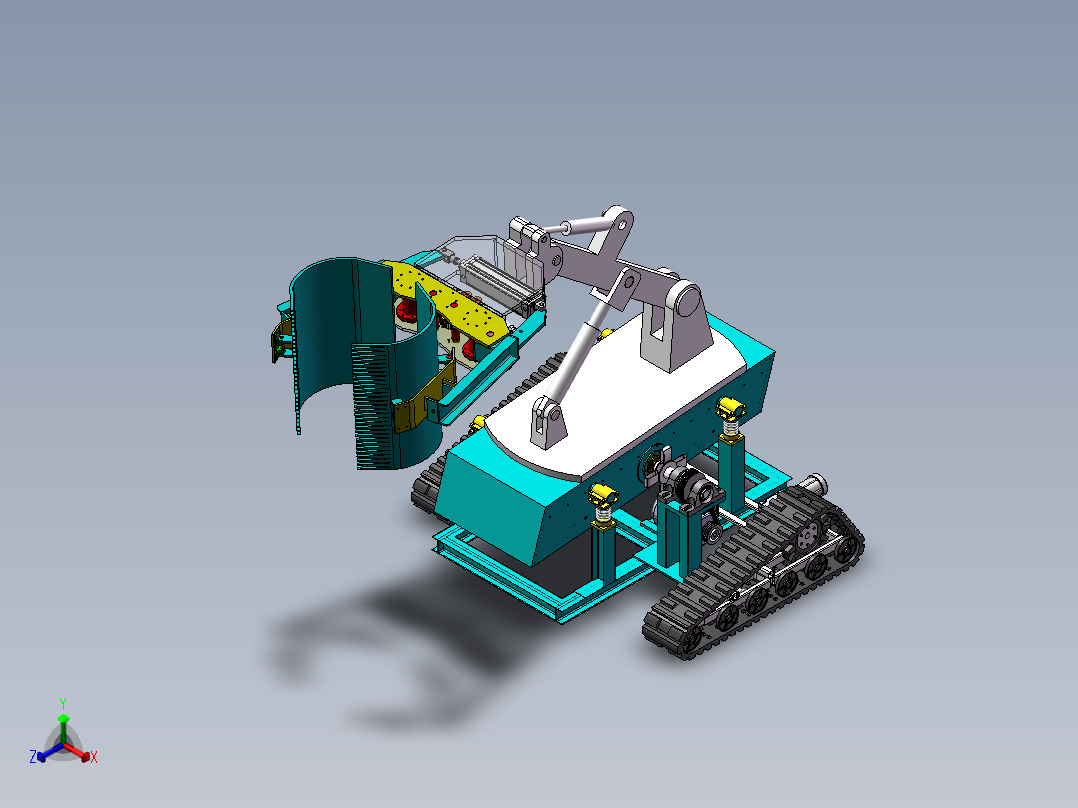 松子采摘机正等轴测图