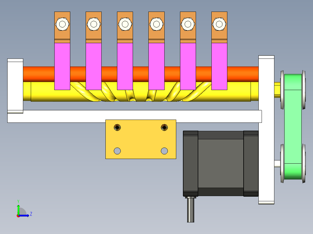 吸盘等距变距机构左视图