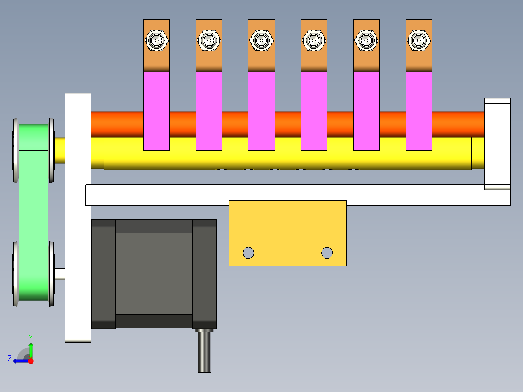 吸盘等距变距机构右视图