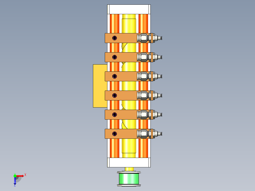 吸盘等距变距机构俯视图