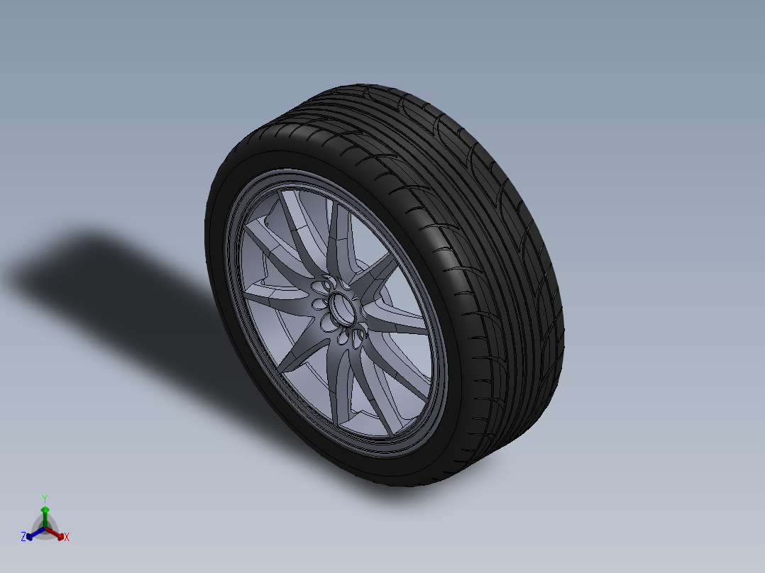 轮胎、车轮、轮毂(46)正等轴测图