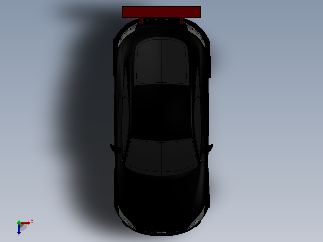 汽车尾翼(6)俯视图