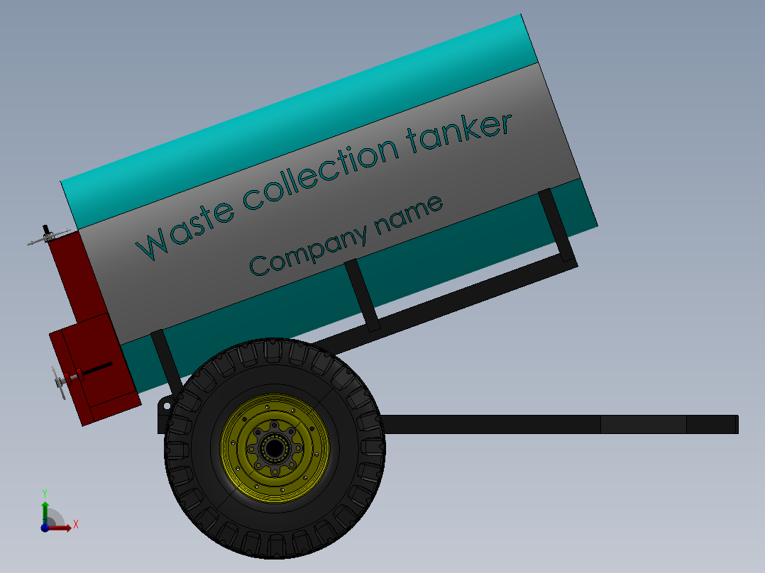 污水处理拖车前视图