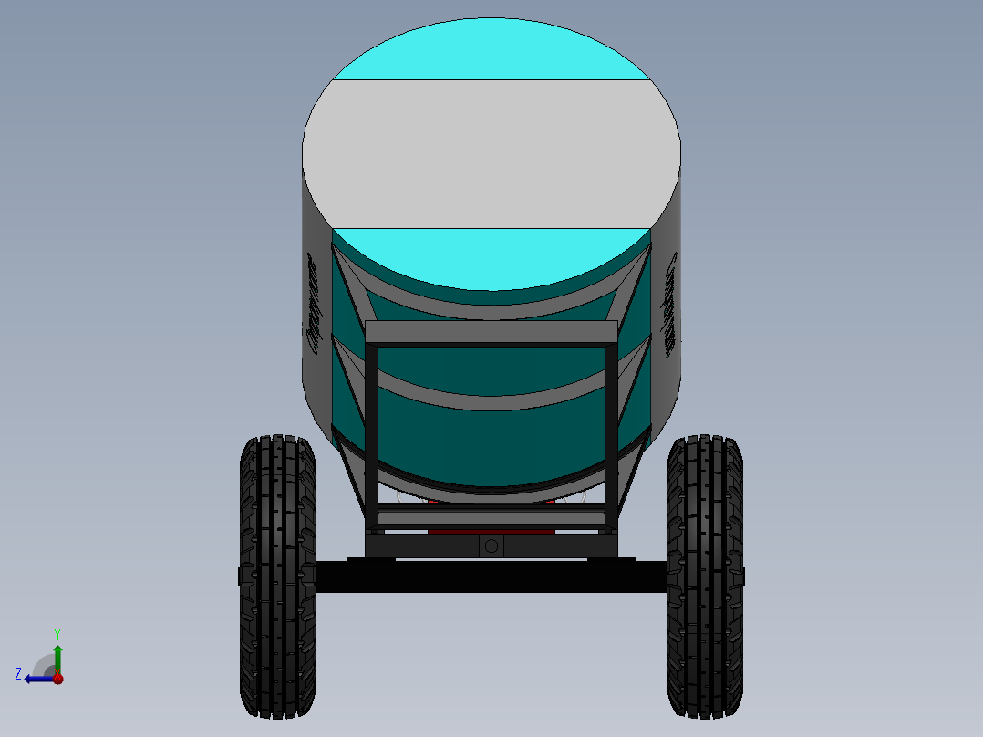污水处理拖车右视图
