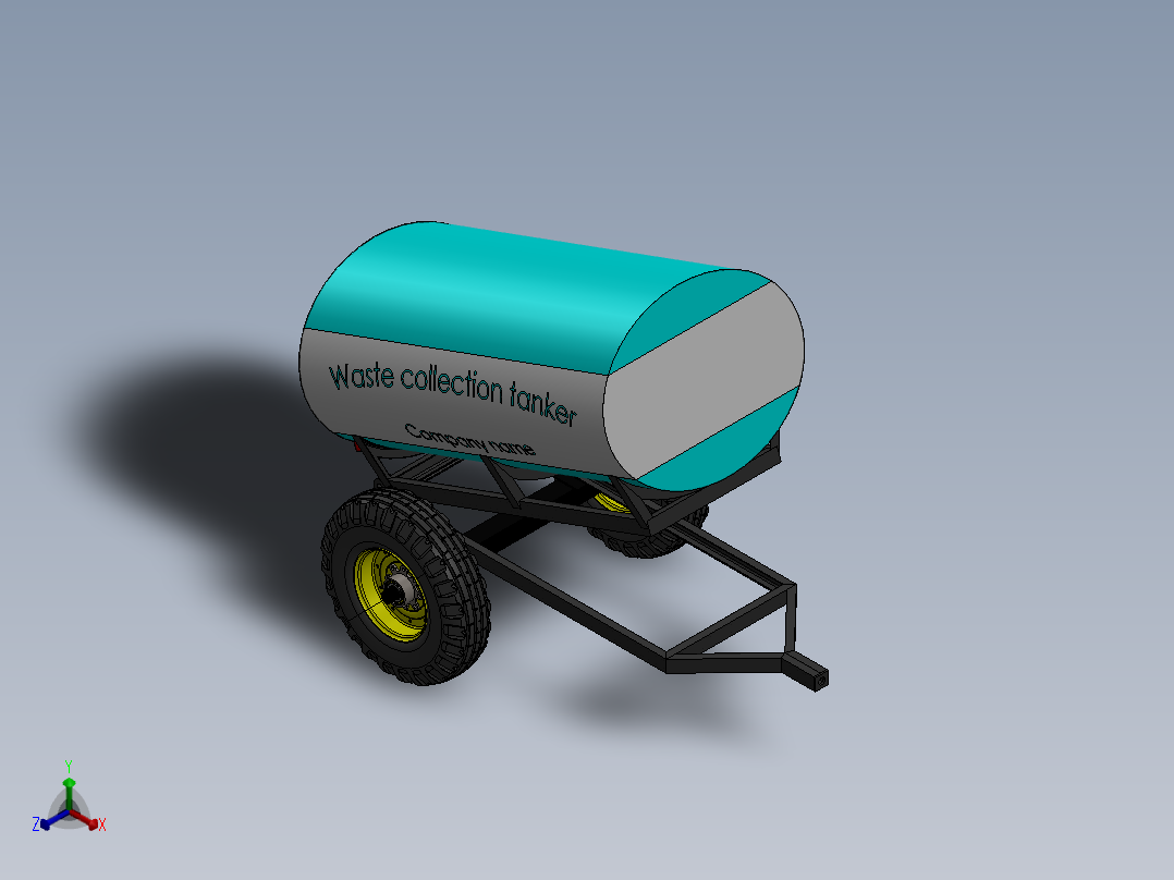 污水处理拖车正等轴测图