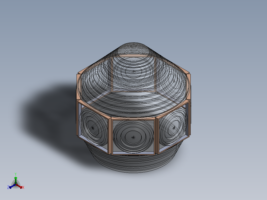 菲涅尔透镜正等轴测图