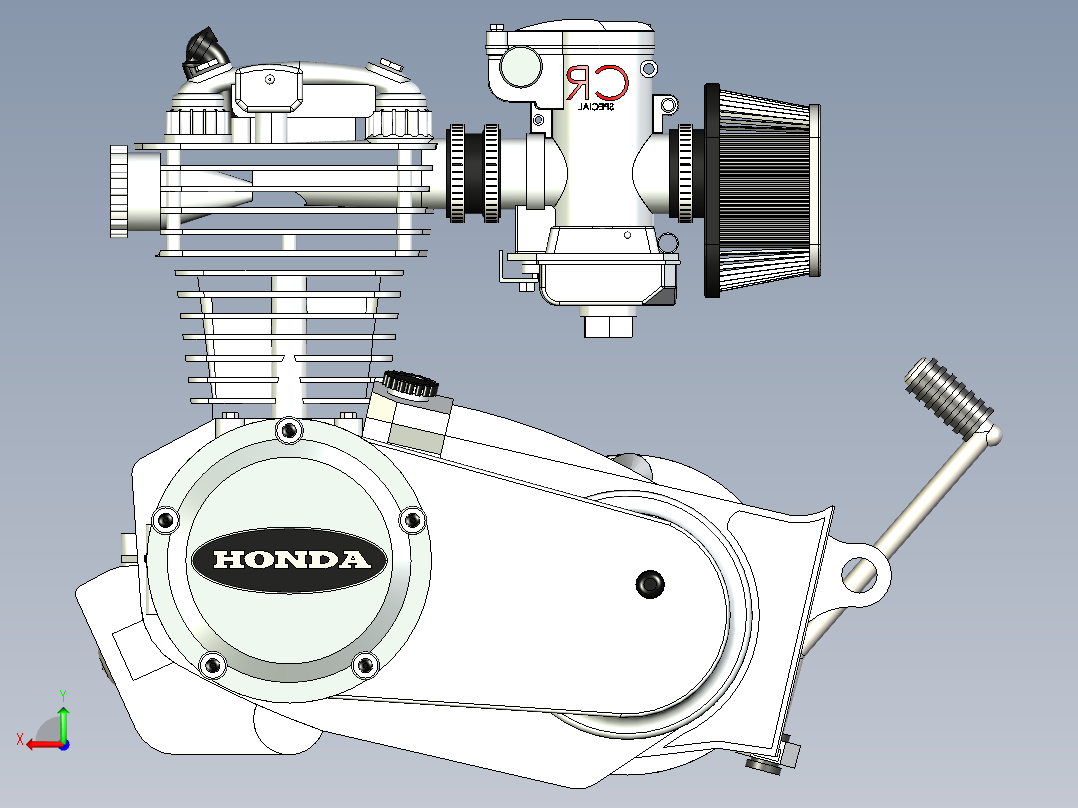 本田CB550引擎后视图