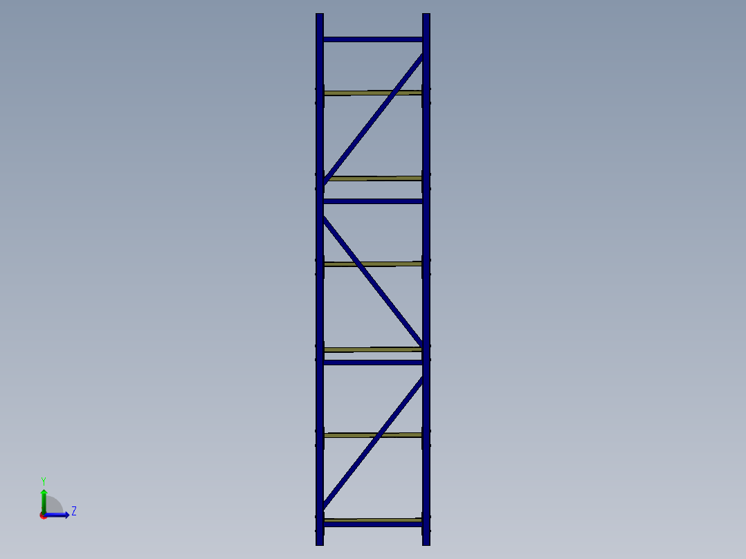 货架、五层轻型货架左视图